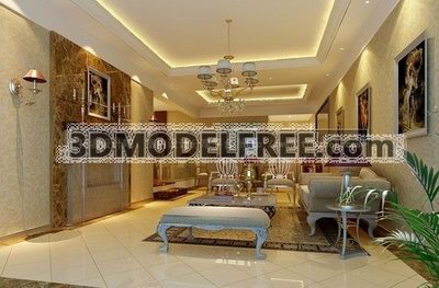 Deluxe Lounge Area 3D Model Download,Free 3D Models Download