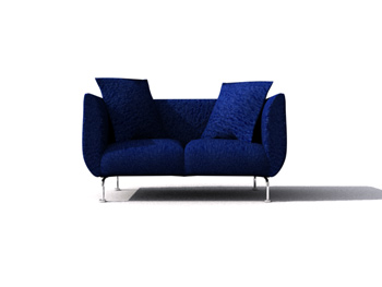 Modern navy blue double sofa 3D Model Download,Free 3D Models Download