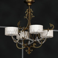 White metal frame pendant lamp