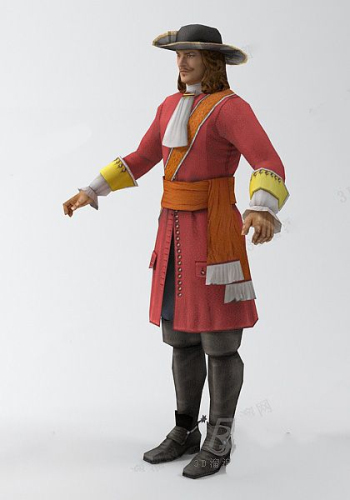 The male red nobility 3d model
